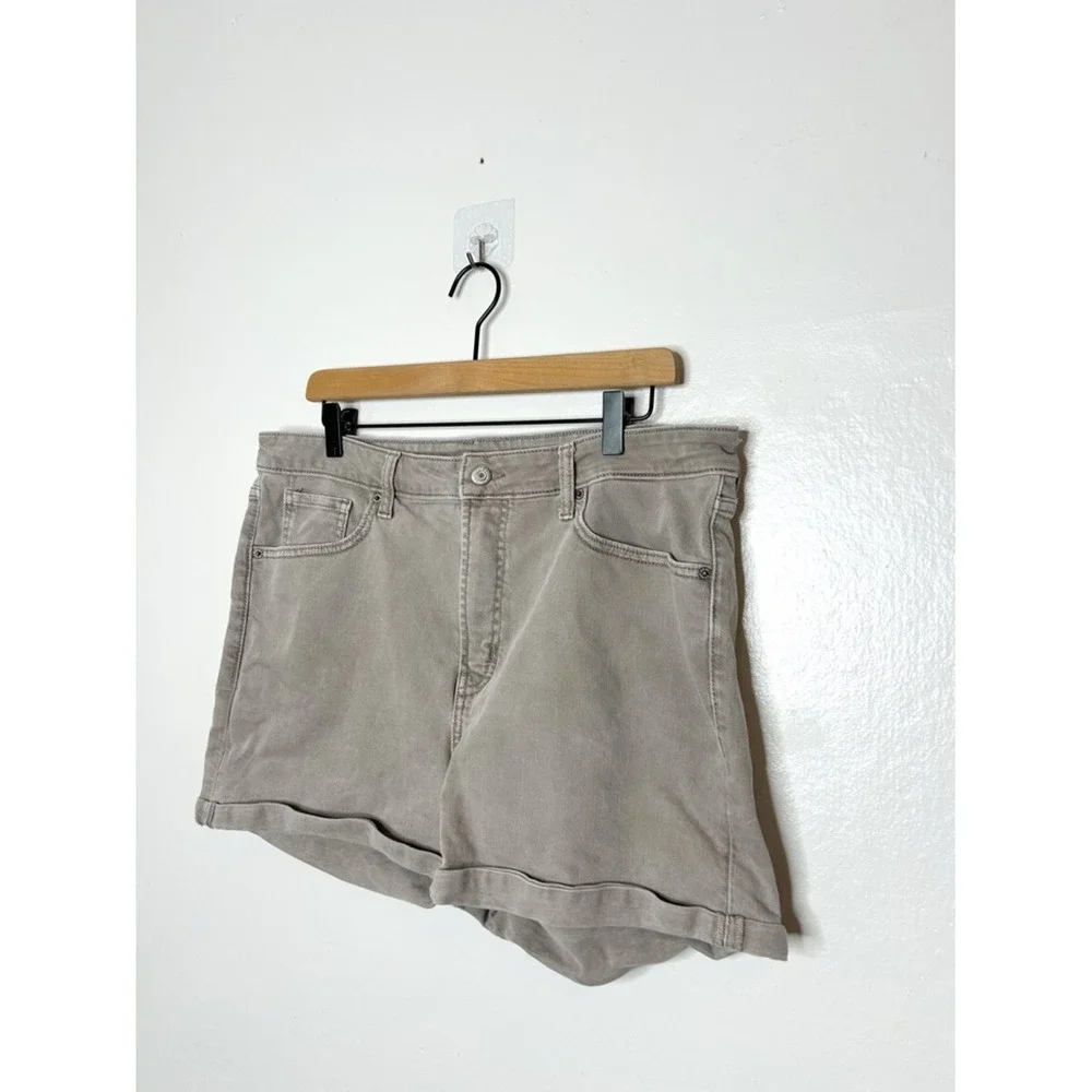 Old‎ Navy Womens OG Short High Rise Denim Jean Shorts Taupe Brown Plus Size 16